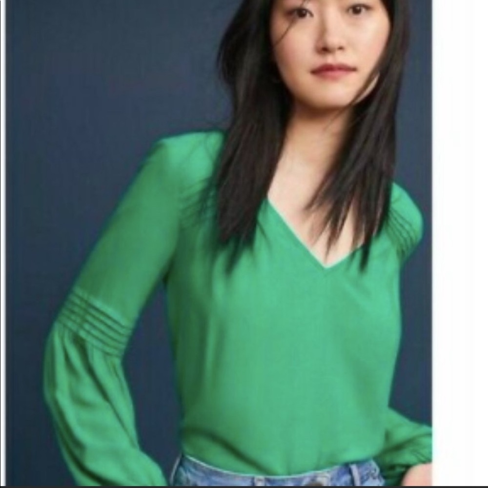 Maeve Anthropologie Green Blouse